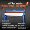 80-inch Manual Sheet Metal Brake - 12 Gauge Bending Capacity, Adjustable Fingers, 6 Ft. Heavy-Duty Steel Construction for Precision Bending PB8012