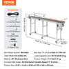 Vevor Motorized Conveyor With PVC Belt 71" x 7.8" Stainless Steel Adjustable Speed Double Guardrail for Inkjet Coding New