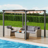 Vevor Retractable Pergola 10' x 10' with Adjustable Sun Shade Canopy Aluminum Frame New