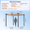Vevor Retractable Pergola 10' x 10' with Adjustable Sun Shade Canopy Aluminum Frame New