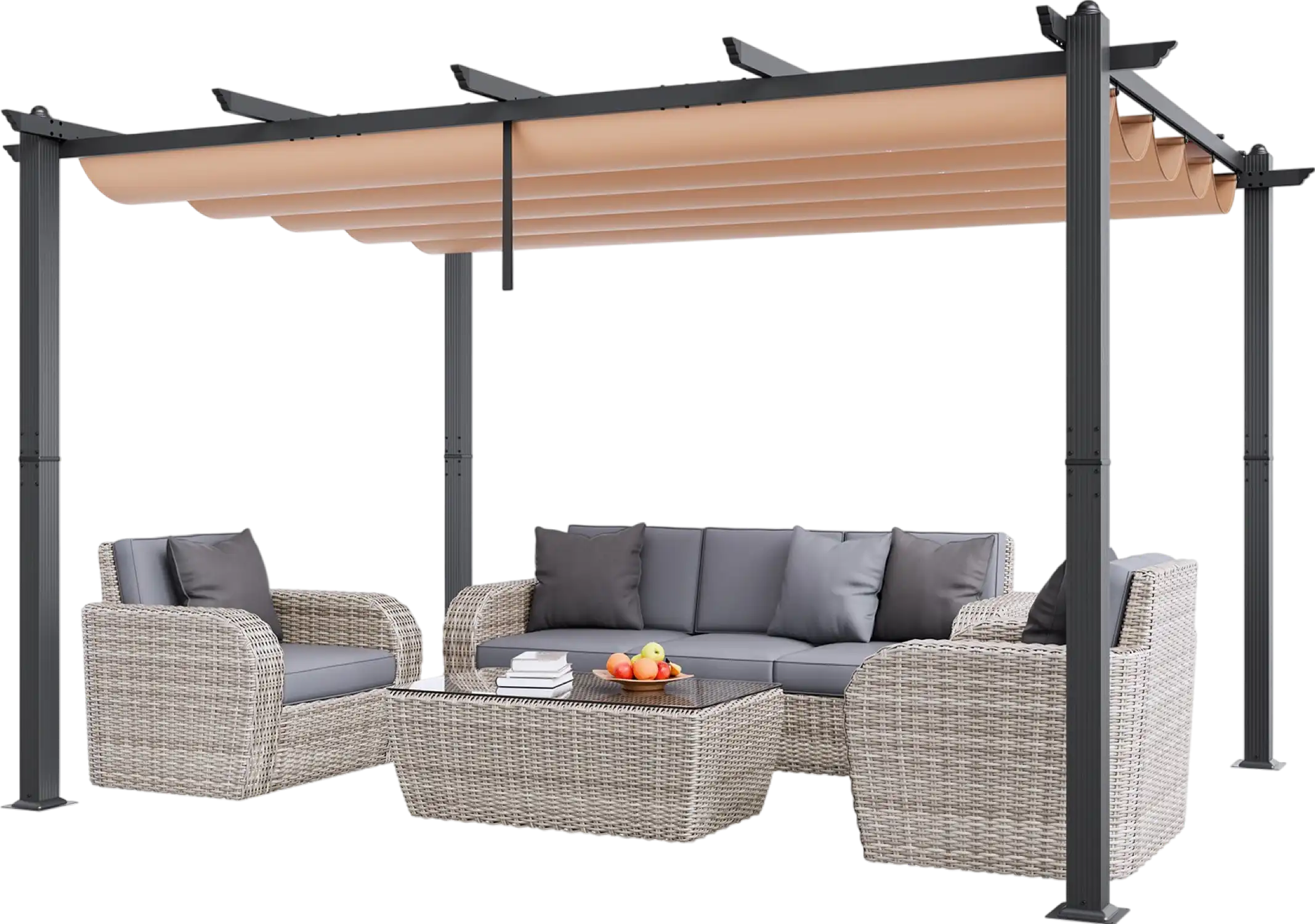 Vevor Outdoor Retractable Pergola 10' x 13' with Adjustable Sun Shade Canopy New