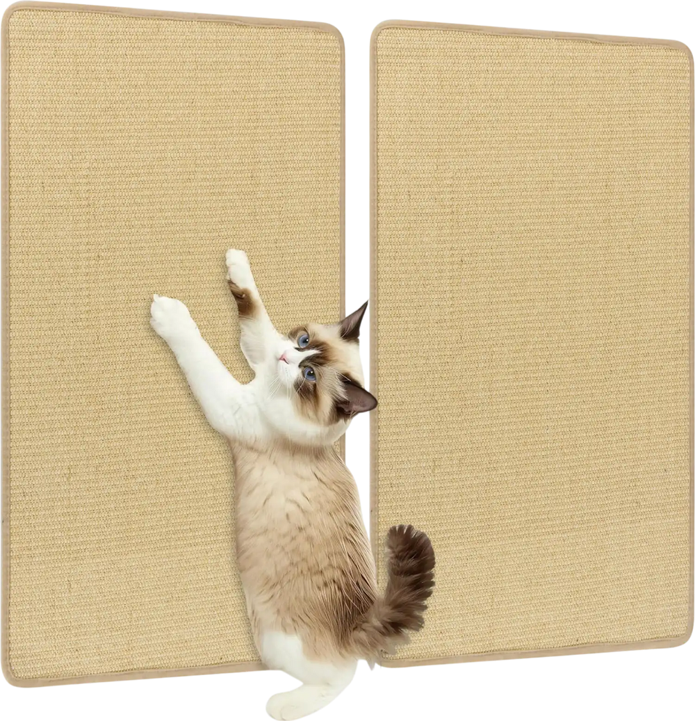 2 Piece Cat Scratcher Mat Set 32 x 20 Inch Natural Sisal Pads