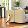 Cat scratching the 32" x 20" natural sisal scratcher mat set, designed to protect furniture and satisfy scratching.