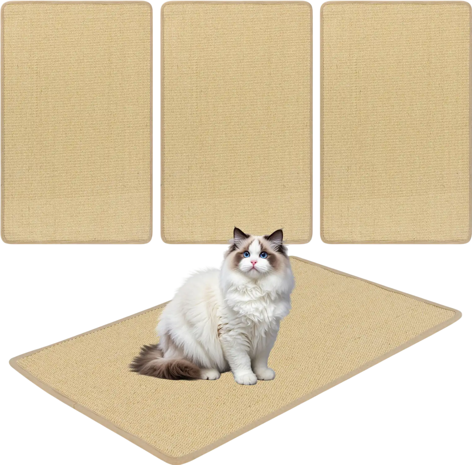 Costway 4-Piece Cat Scratcher Mat Set 32