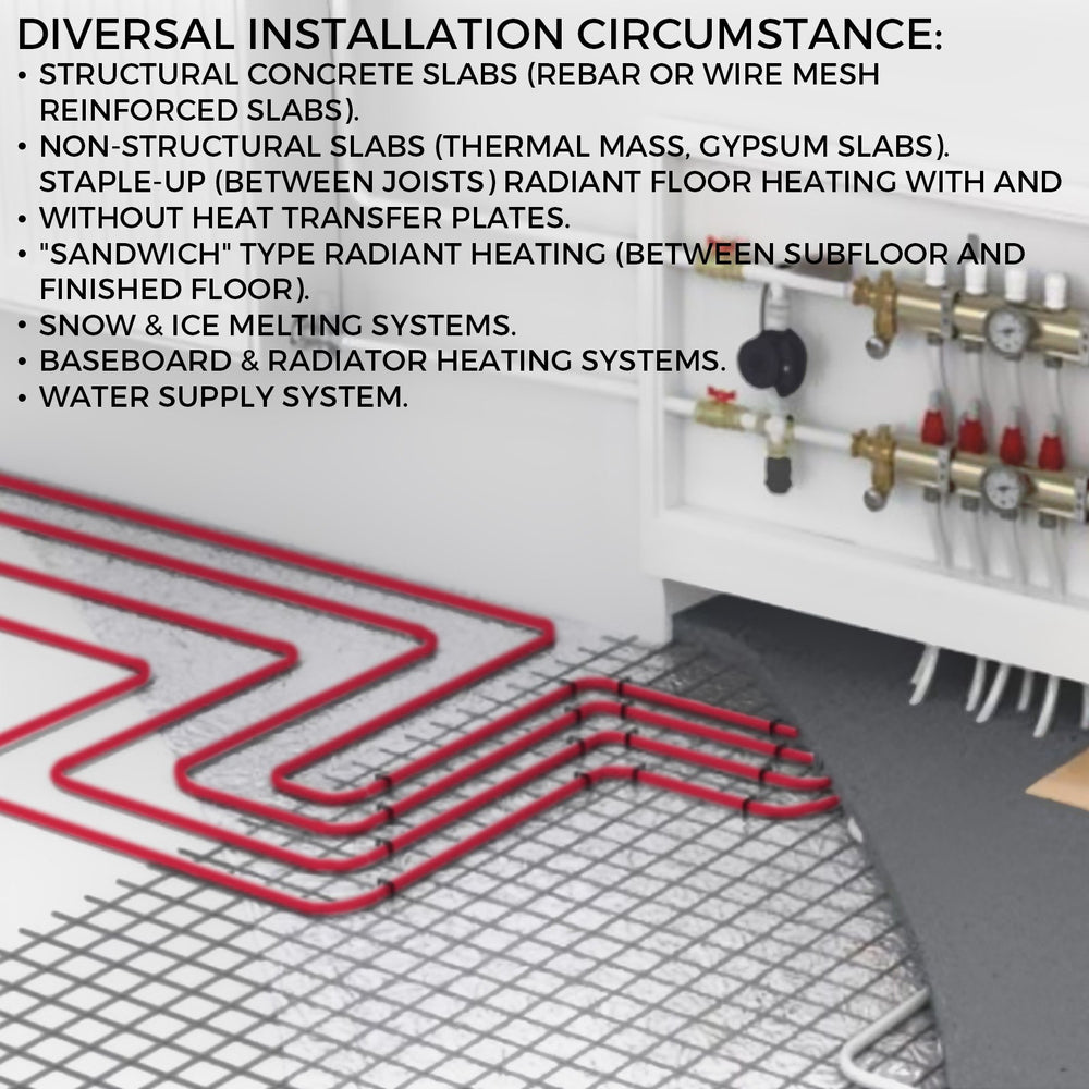 Vevor PEX Tubing Pipes 3/4" x 500' Oxygen Barrier EVOH for Hydronic Radiant Floor Heating System New