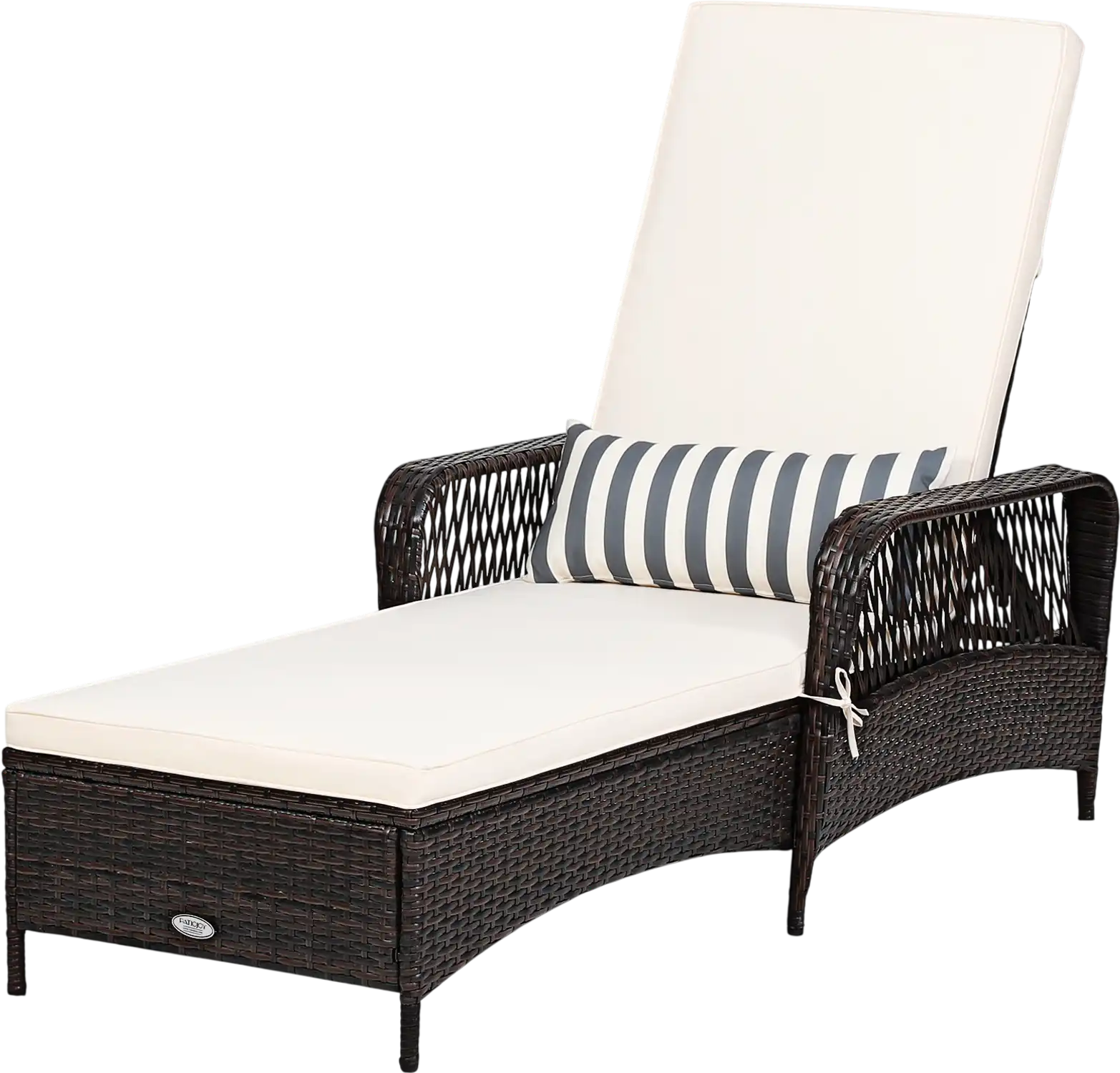 Costway Outdoor Patio Wicker Chaise Lounge Chair Adjustable Backrest Pillow 55469395 New