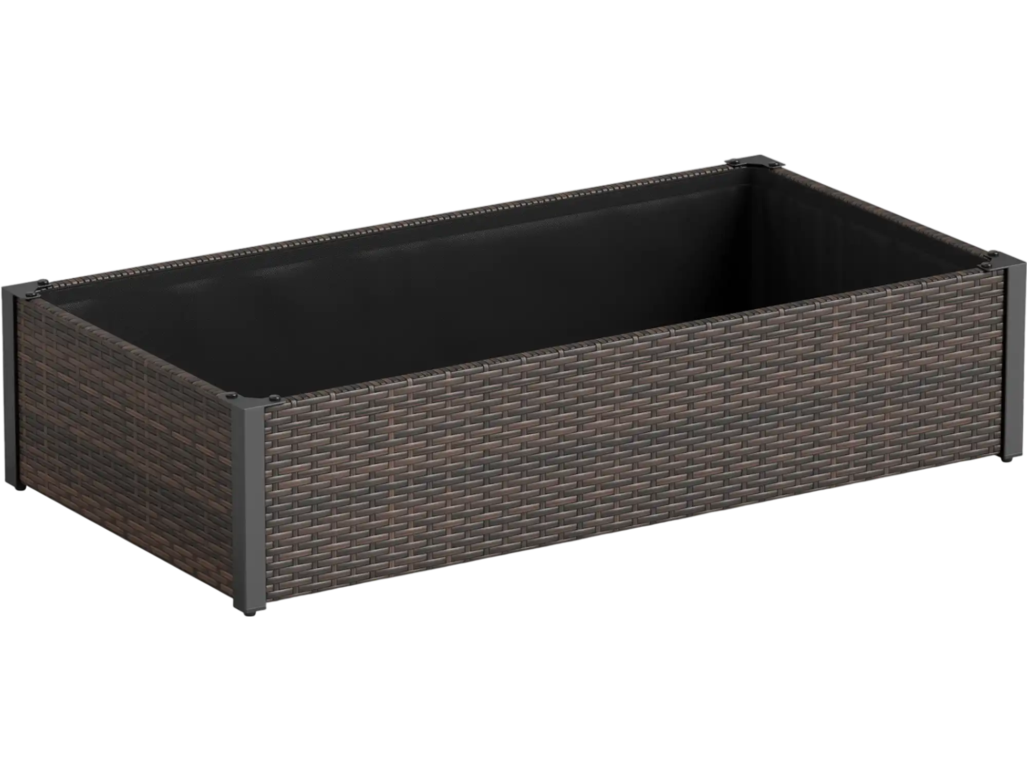 Costway PE Rattan Elevated Raised Garden Bed Open-Ended Base 38304978 New