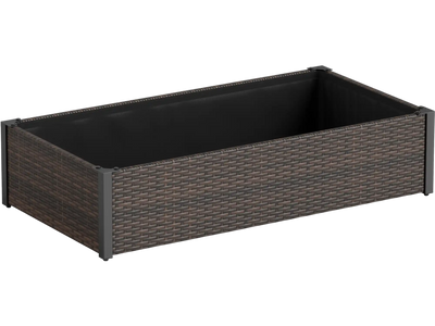 Costway PE Rattan Elevated Raised Garden Bed Open-Ended Base 38304978 New