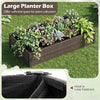 Large raised garden bed made of durable PE rattan with removable liner, ideal for planting flowers and herbs outdoors.