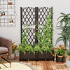 Brown PE rattan raised garden bed with trellis, ideal for climbing plants and flowers, perfect for outdoor spaces.