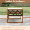 Beige PE rattan wicker ottomans set of 2 with removable cushions, featuring a sturdy metal and acacia wood frame for.