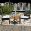 Set of 2/4 Outdoor PE Wicker Chair with Acacia Wood Armrests-Set of 2 - Gallery View 1 of 9
