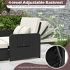 Adjustable backrest of the PE Wicker Outdoor Daybed in a reclined position, perfect for patio relaxation and comfort.