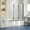 Vevor Frameless Foldable Bathtub Shower Door 51"x56" Tri-Fold 0.23" Tempered Glass New
