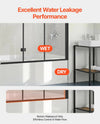 Vevor Frameless Foldable Bathtub Shower Door 51"x56" Tri-Fold 0.23" Tempered Glass New