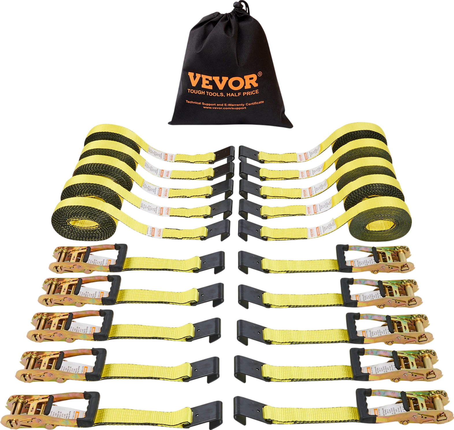 Vevor Ratchet Tie Down Straps 10,000 Lbs Break Strength 2