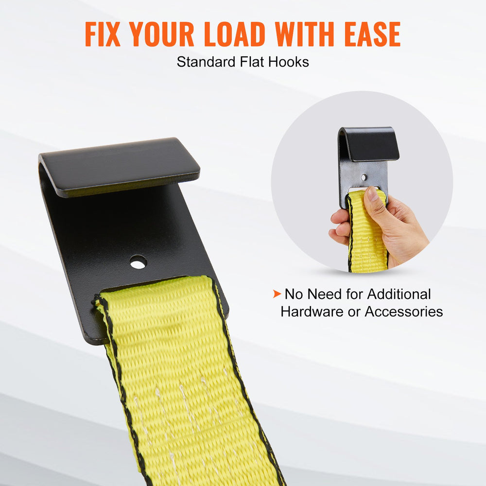 Vevor Ratchet Tie Down Straps 10,000 Lbs Break Strength 2" x 30' Cargo Securing Flat Hook 10-Pack New