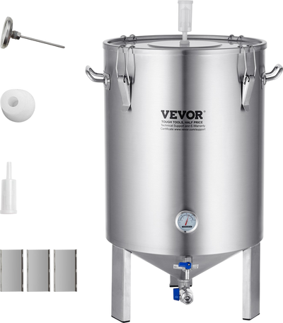Vevor Brewing System Stainless Steel 16 Gal Beer Fermenter Kettle with Supplies and Thermometer New