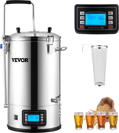 Vevor Electric Brewing System 9.2 Gal. 35 L 1800W All-in-One Home Beer Brewer with Pump New