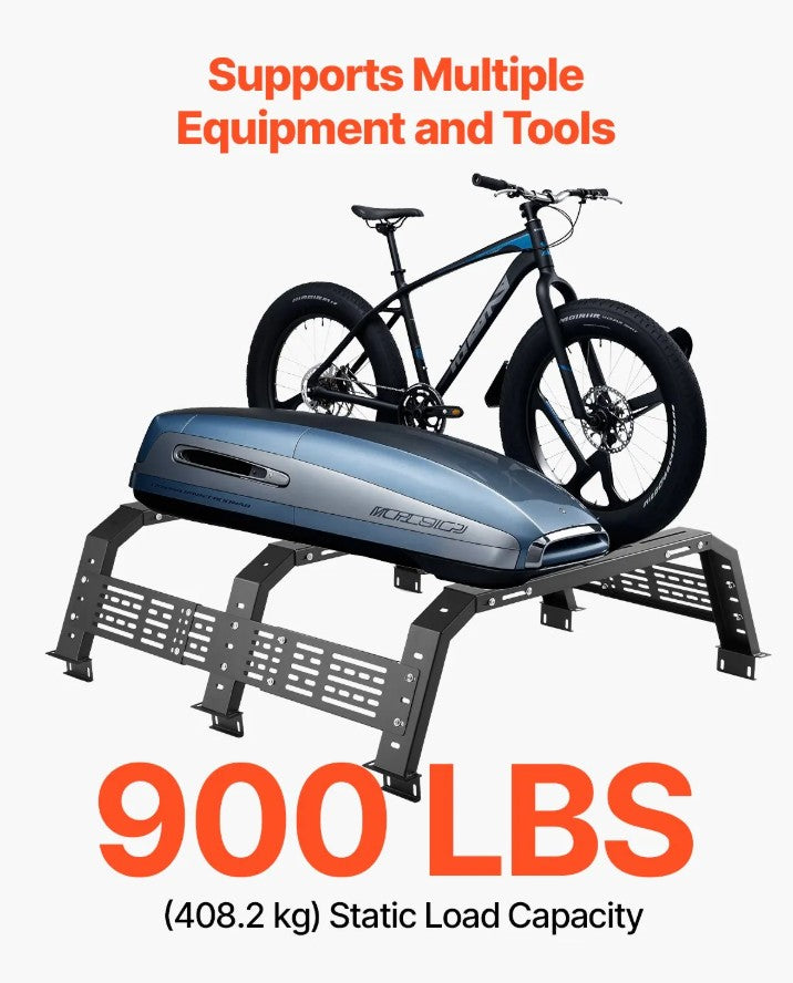 Vevor Overland Truck Bed Rack 900 Lb Capacity Adjustable Fit for Full and Mid-Size Trucks New