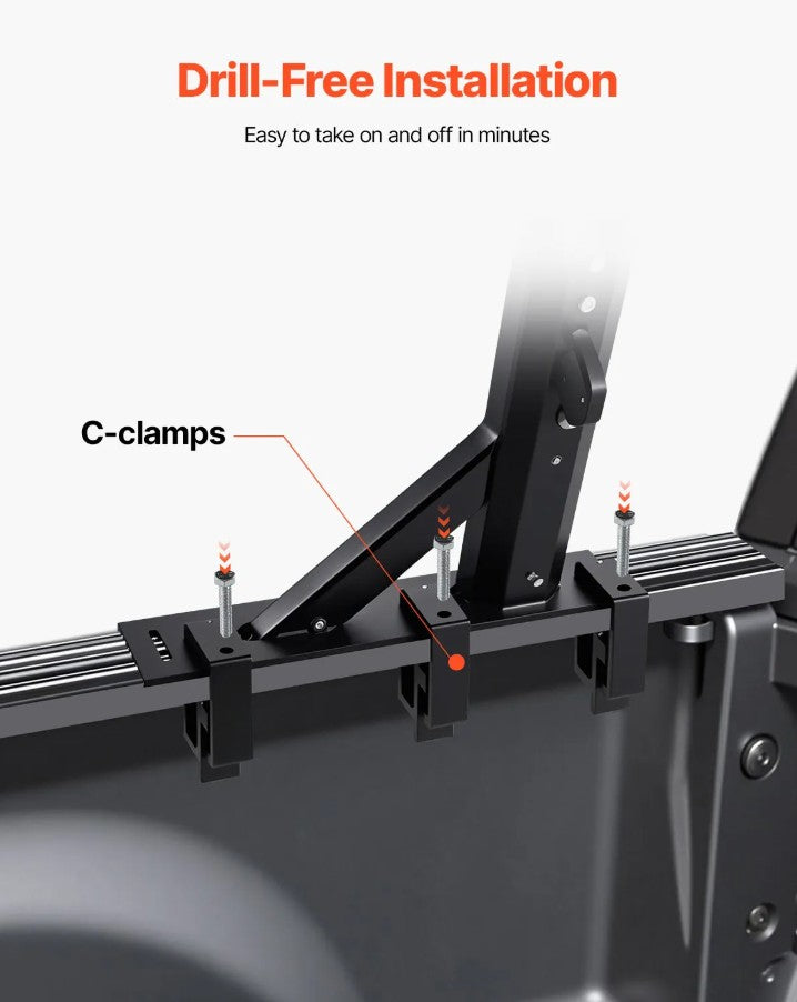 Vevor Adjustable Truck Ladder Rack 800 Lbs Capacity No-Drill Bed Rack New