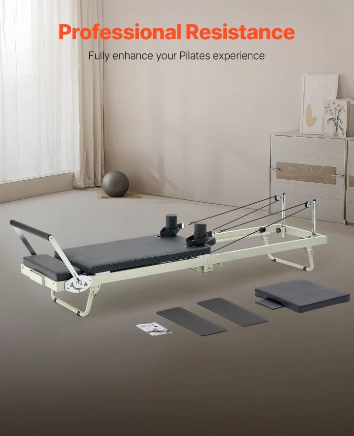 Vevor Foldable Pilates Reformer with Adjustable Resistance 400 Lbs Capacity New