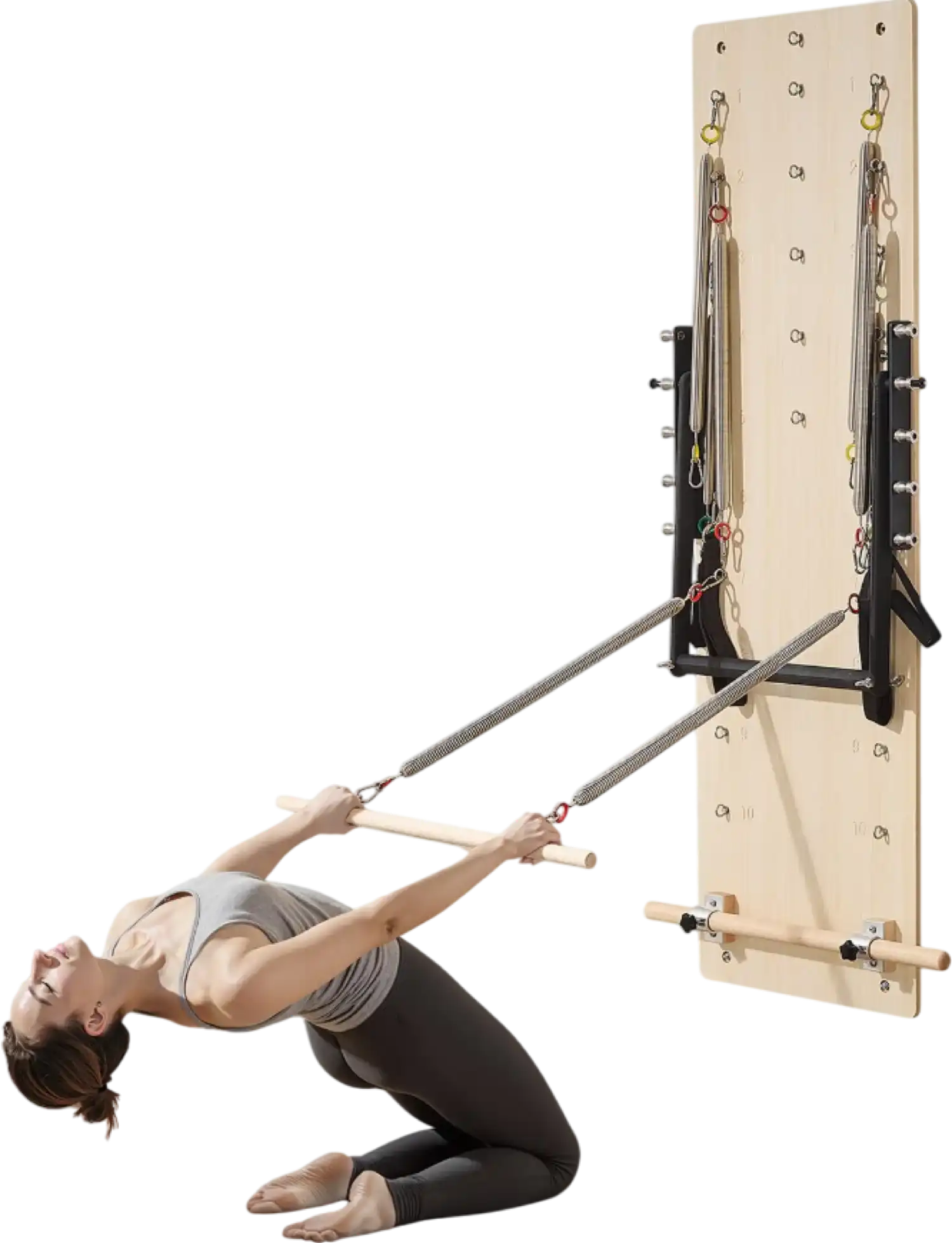 Vevor Wall-Mounted Pilates Reformer Maple Wood Springboard with Adjustable Resistance New