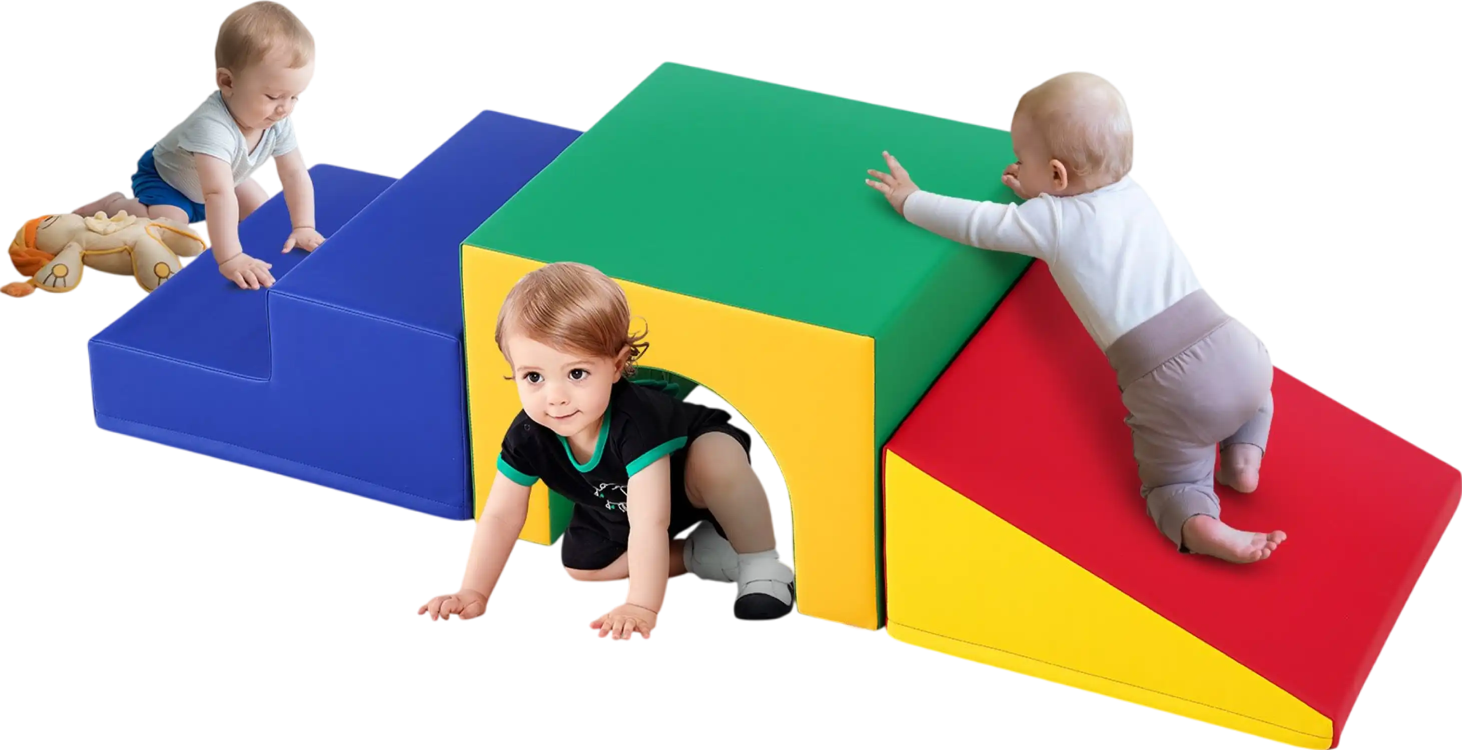 Vevor Foam Climbing Toys 3-Piece Set Tunnel Stairs and Ramp Soft Play Equipment for Toddlers New