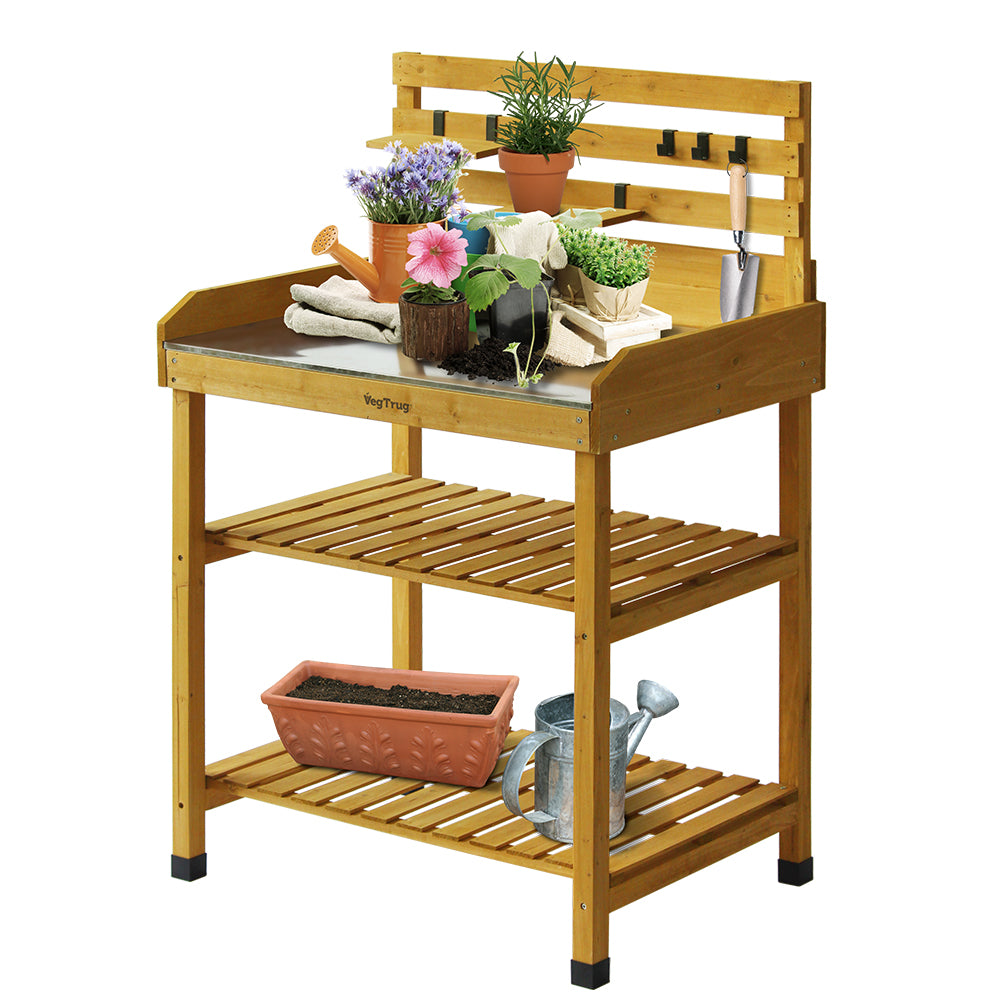 VegTrug Easy Potting Bench Table Gray or Natural New