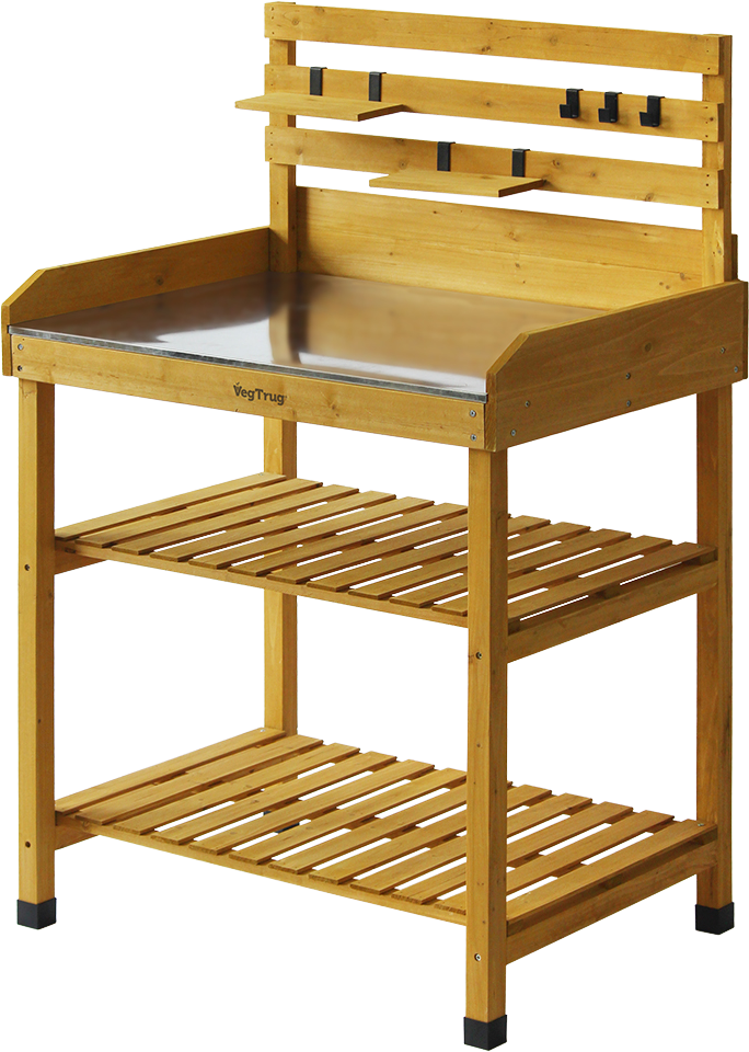VegTrug Easy Potting Bench Table Gray or Natural New