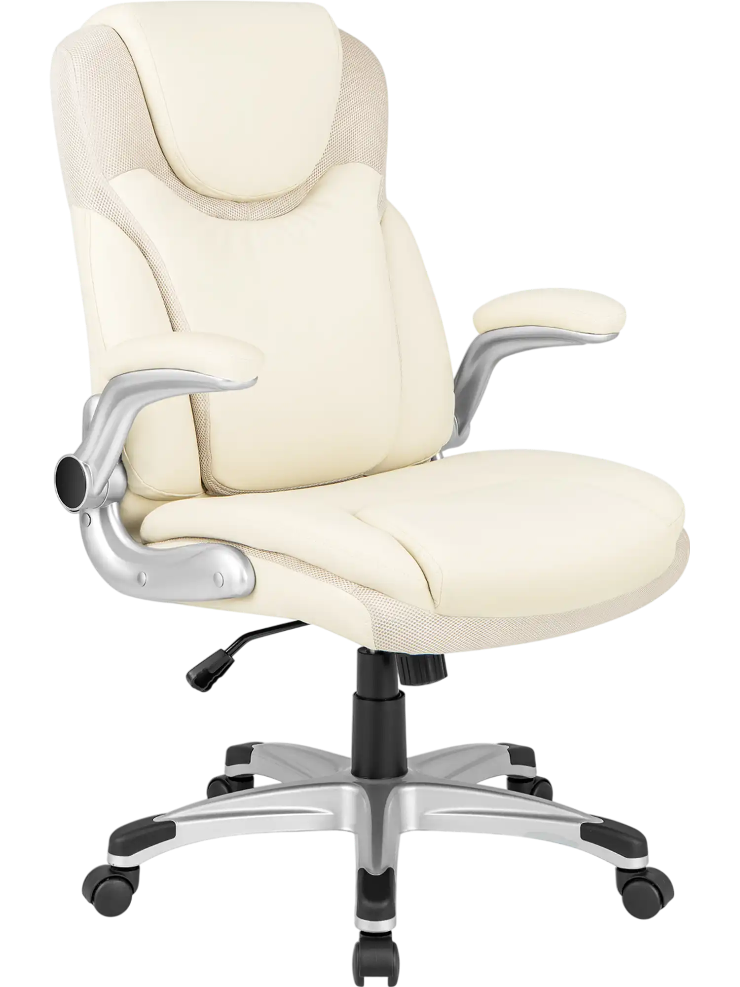 Costway Ergonomic PU Leather Executive Office Chair Flip-Up Armrests Rocking 75236489 New