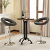 Height adjustable bar stools set of 2 in black with curved hollow back and footrest, perfect for stylish seating.