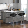 Height adjustable black bar stools set of 2 with hollow back and footrest, perfect for modern kitchen spaces.