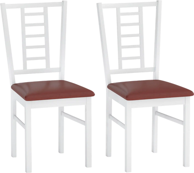 Costway PU Leather Upholstered Wood Dining Chairs Set of 2 52400910 New