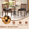 Espresso PU leather upholstered dining chairs with padded seats, featuring a sturdy rubber wood frame for kitchen or.