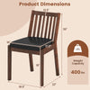 Espresso PU leather dining chair dimensions with padded seat, slatted backrest, and 400 lbs weight capacity.