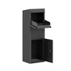 Black package delivery box with sloped roof and anti-theft baffle, ideal for secure outdoor parcel storage.