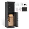 Black package delivery box with lockable doors, large storage capacity, and mail slot for outdoor use.