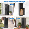 Package delivery box with lockable doors in black, suitable for porch, yard, or curbside use, featuring large storage.