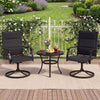 Padded Patio Swivel Chairs Set of 2 Ergonomic Outdoor Dining Chairs with Breathable Fabric-Black - Gallery View 1 of 9