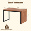 Acacia wood side table with slatted surface and heavy-duty metal frame, ideal for patio or garden use.
