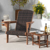 Patio Adirondack Chair with Rattan Padded Seat and Hidden Cupholder-Coffee - Gallery View 1 of 9
