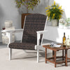 Patio Adirondack Chair with Rattan Padded Seat and Hidden Cupholder-White - Gallery View 1 of 10