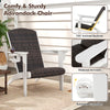Adirondack chair with rattan padded seat, inclined backrest, and rotatable cupholder, perfect for outdoor relaxation.