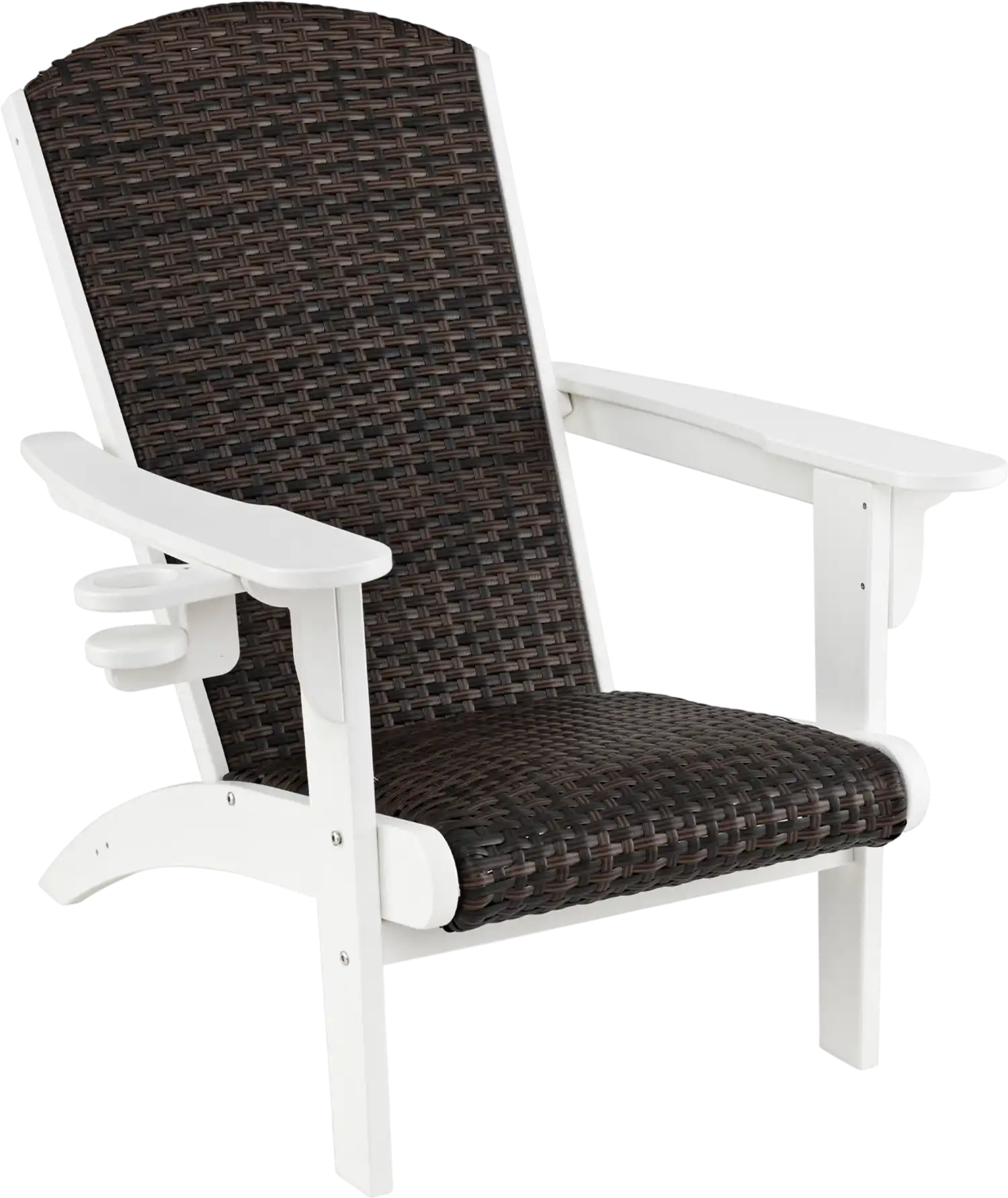 Costway Patio Adirondack Chair Rattan Padded Seat Hidden Cupholder 746152839 New