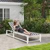 Outdoor adjustable patio chaise lounge chair with wheels, featuring a sturdy metal frame and high-quality breathable.