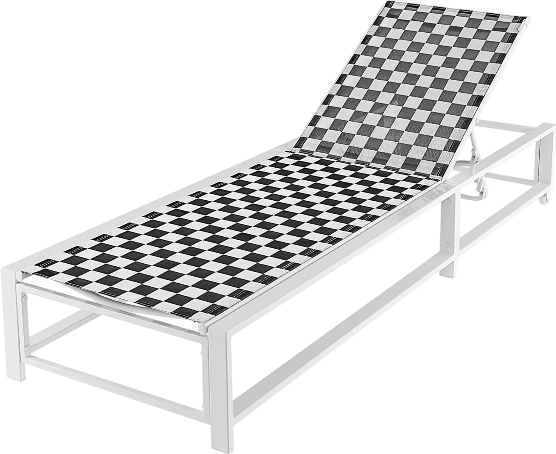 Costway Outdoor Adjustable Patio Chaise Lounge Chair w/ Wheels Metal Frame 47821659 New