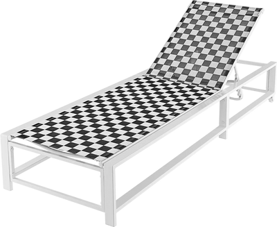 Costway Outdoor Adjustable Patio Chaise Lounge Chair w/ Wheels Metal Frame 47821659 New