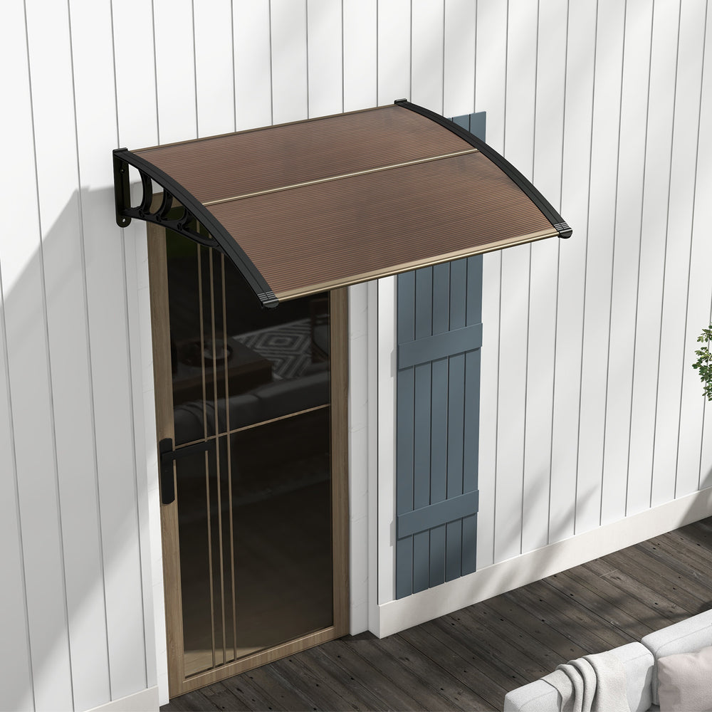 Outdoor Front Door Patio Overhang Awning for Sunlight Rain Snow Wind Protection-48 x 40 Inch - Gallery View 1 of 9