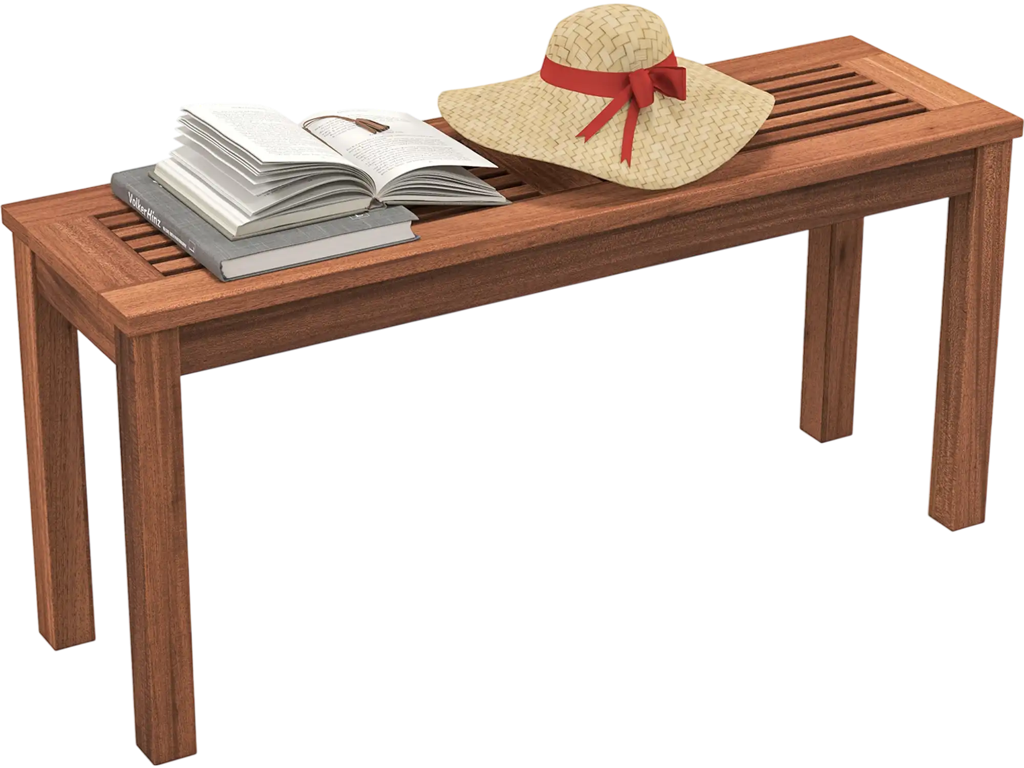 Costway 2-Seater Patio Backless Dining Bench Breathable Slatted Seat 69327548 New